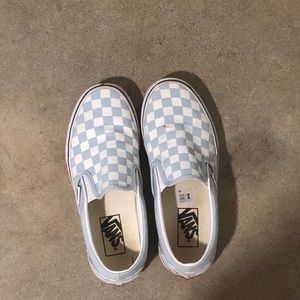 Womans 6.5 blue checkered vans!